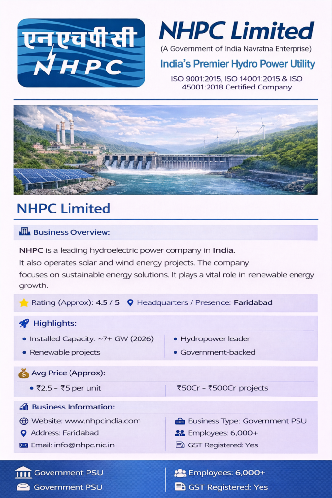 NHPC Limited Power Plant Company 