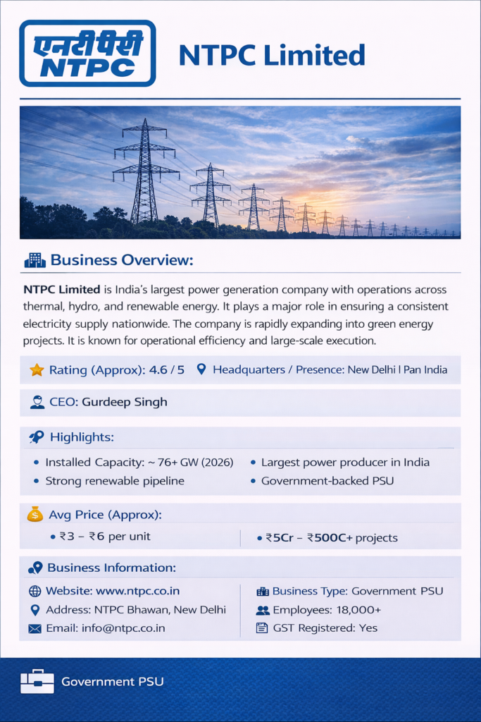 NTPC Limited Power Plant Company