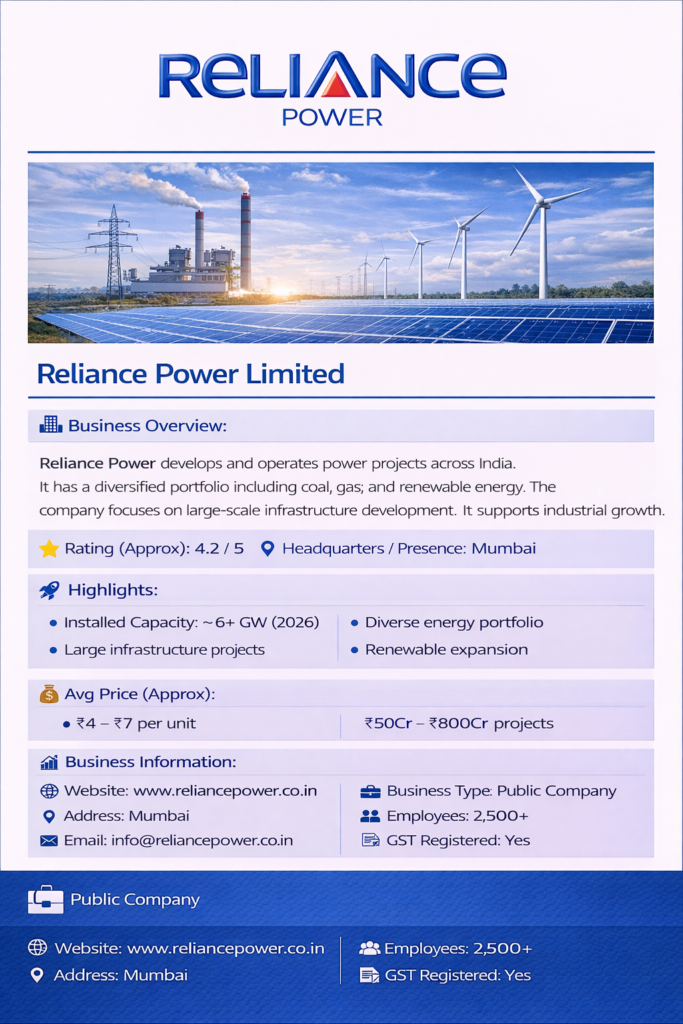 Reliance Power Limited Power Plant Company 
